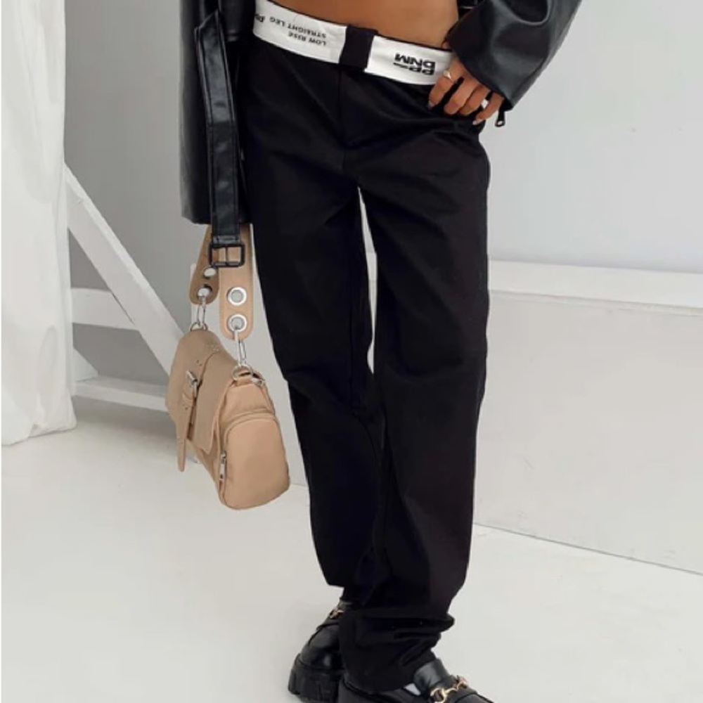 Princess Polly Black Low Rise Pants Black